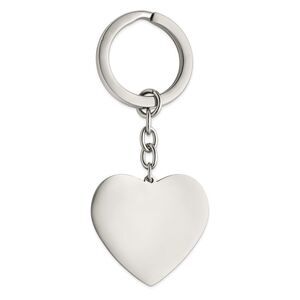 Stainless Steel Engravable Polished Heart Key Chain